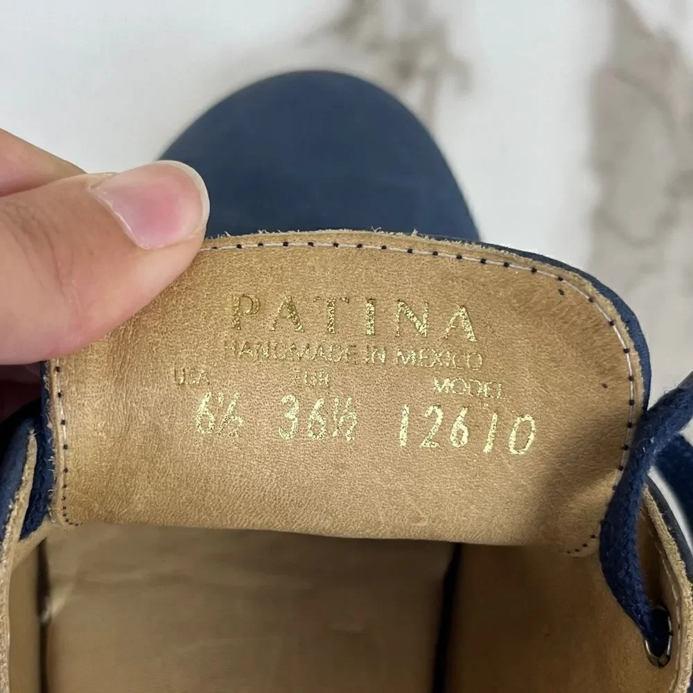 Patina Portland Leather Women’s Size 6.5 Blue Low Top Street Sneakers Casual